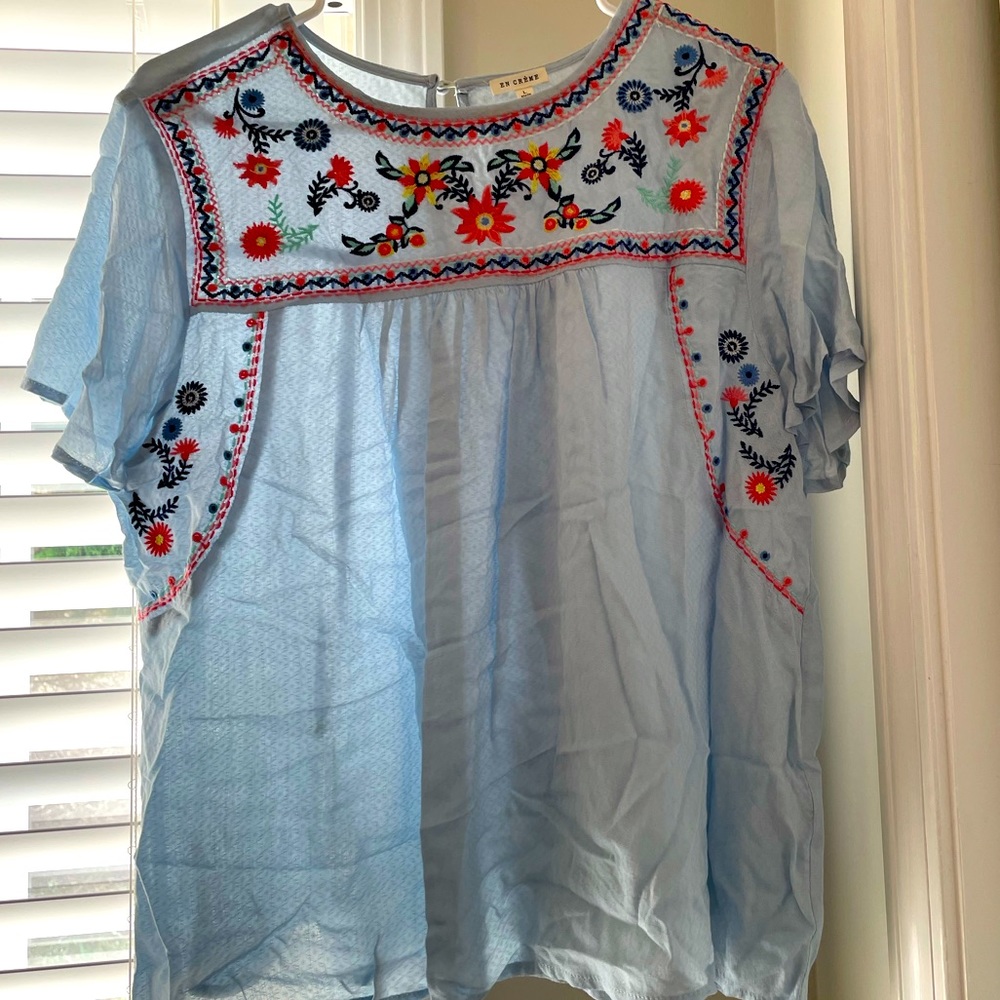 Cute baby blue top with detail😍